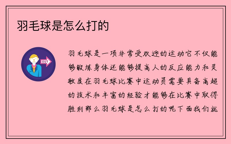 羽毛球是怎么打的